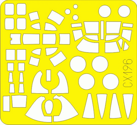 Eduard 1/72 Scale Mask for B-26F/G Marauder by Hasegawa - CX196