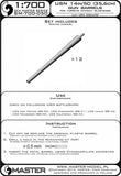 Master Model 1/700 USN Gun Barrels for Turrets w/o Blastbags (12pcs) - SM700050