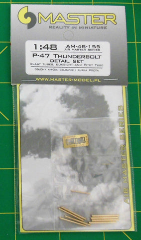 Master Model 1/48 P-47 Thunderbolt set blast tubes, gunsight & pitot tube
