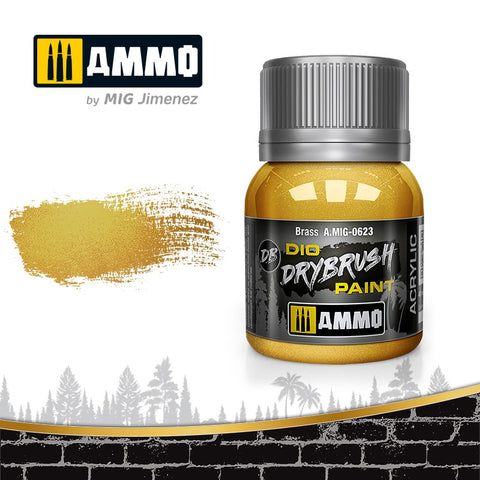 Ammo by Mig Dio Drybrush dense acrylic paint #0623 Brass - 40mL