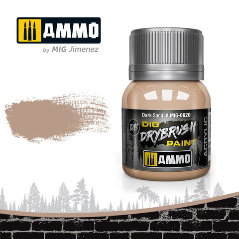 Ammo by Mig Dio Drybrush dense acrylic paint #0620 Dark Sand - 40mL