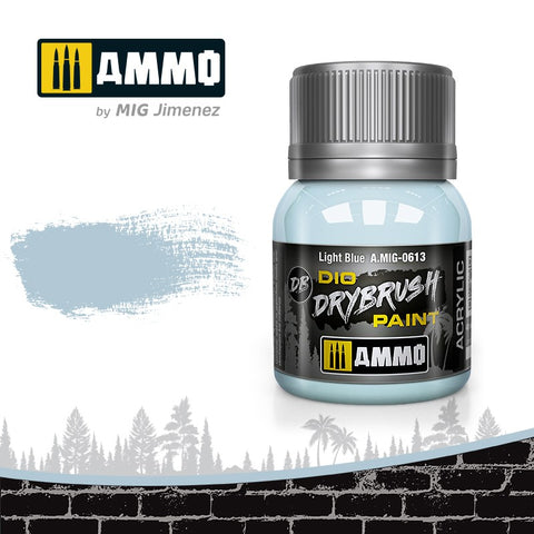 Ammo by Mig Dio Drybrush dense acrylic paint #0613 Light Blue - 40mL