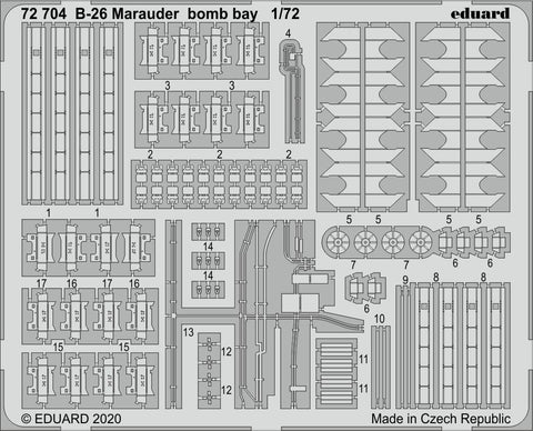 Eduard Photoetch Set 1/72 B-26 Marauder Bomb Bay for Eduard/Hasegawa - 72704