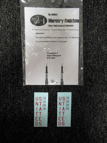 New Ware NWD017 1/72 Scale Mercury-Redstone decals