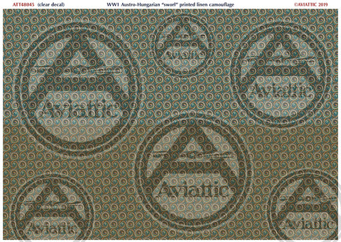 Aviattic 1/48 decals WWI Austro-Hungarian printed linen "sworl" camouflage (Clear decal)