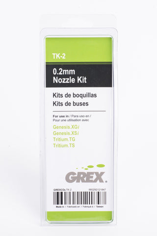 Grex TK-2 Nozzle Conversion Kit 0.2mm Tritium for Genesis.XGi, & XSi airbrushes