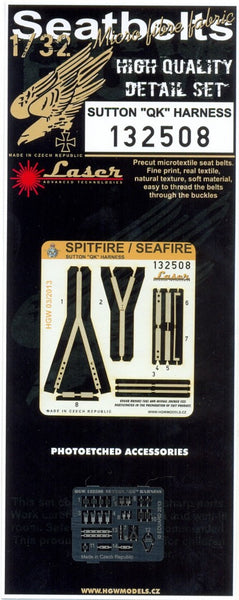HGW 1/32 Laser pre-cut seatbelts for Sutton QK Harness 132508 HGW 1/32 Laser pre-cut seatbelts for Sutton QK Harness 132508
