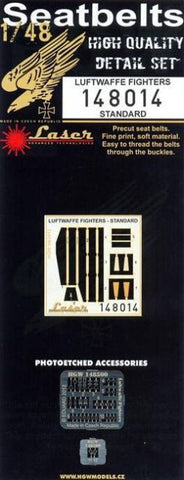 HGW 1/48 Laser Seatbelts & PE for Luftwaffe Fighters standard 148014