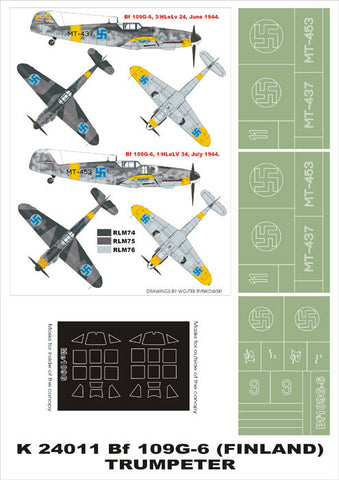 Montex 1/24 mask for Bf-109G6 (FINLAND) for TRUMPETER - K24011