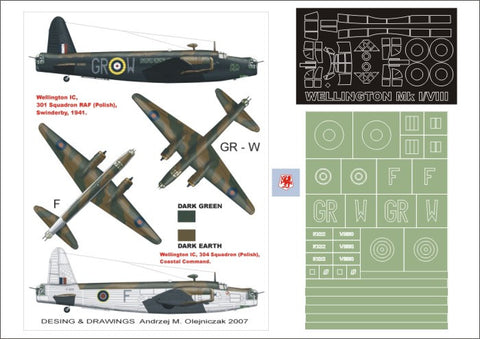 Montex 1/72 masks & markings for the MPM Wellington IC K72003