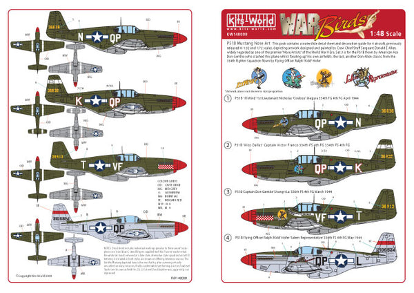 Kits-world 1/48 Scale P-51B Mustang Decal Sheet - KW148008 Kits-world 1/48 Scale P-51B Mustang Decal Sheet - KW148008
