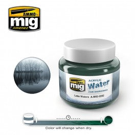 Ammo of Mig Jimenez water simulating Acrylic gel 8oz. LAKE WATERS #2202