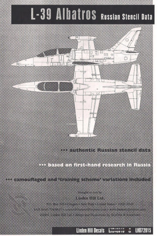 Linden Hill 1/72 scale L-39 Albatros Russian stencil data - LHD72015