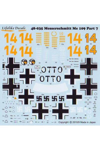 Lifelike 1/48 decal Messerschmitt Me 109 Pt 5 Tamiya Hasegawa Zvezda Lifelike 1/48 decal Messerschmitt Me 109 Pt 5 Tamiya Hasegawa Zvezda