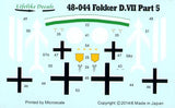 Lifelike 1/48 decal Fokker D.VII Pt 5 for Roden & Eduard kits - 48-044
