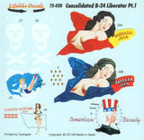 Lifelike 1/72 decal Consolidated B-24 Liberator Pt 1 - 72-028