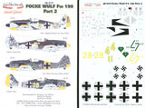 Lifelike 1/48 decal for Focke Wulf Fw-190 Pt 2 Hasegawa Tamiya & Eduard