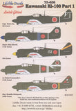 Lifelike 1/72 decal Kawasaki Ki-100 Pt1 for RS Models - 72-026