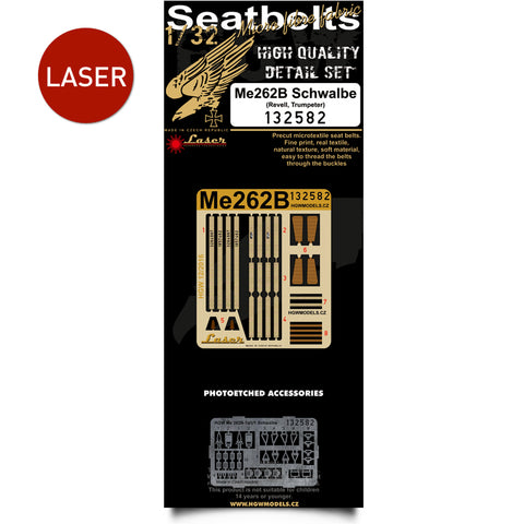 HGW 1/32 Me 262B Schwalbe seatbelts for Revell or Trumpeter kits - 132582