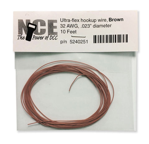 NCE #5240251 - Brown Ultraflex Wire 32AWG 10 feet