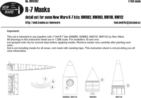 New Ware 1/144 NWS092 R-7 Special Airbrush Masks