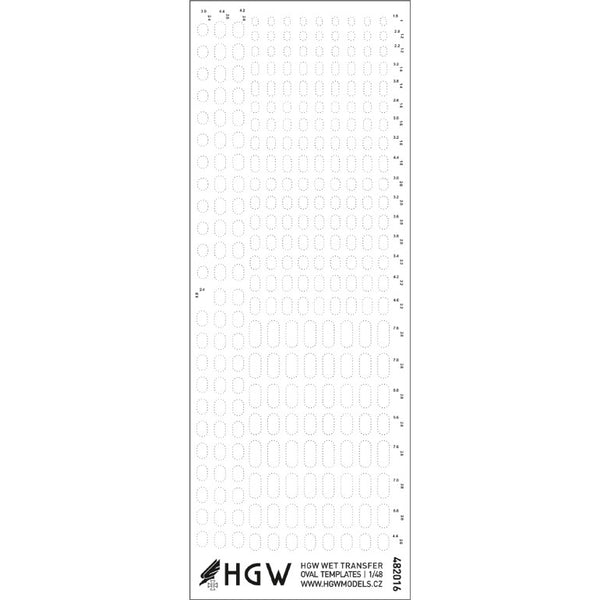 HGW 1/48 Oval Templates Positive Rivets - #482016 HGW 1/48 Oval Templates Positive Rivets - #482016