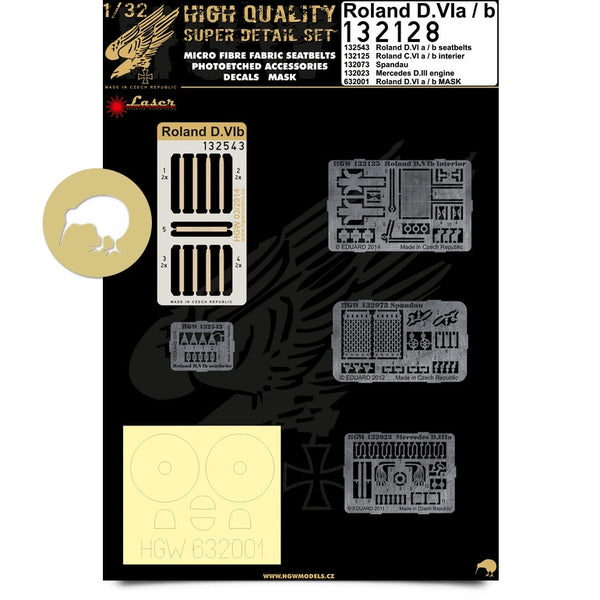 HGW 1/32 Roland D.VIa/b Super Detail Set for Wingnut Wings - 132128 HGW 1/32 Roland D.VIa/b Super Detail Set for Wingnut Wings - 132128