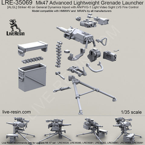 Live Resin 1/35 Mk47 ALGL Striker 40 on Tripod w/LVS Fire Control - LRE35069