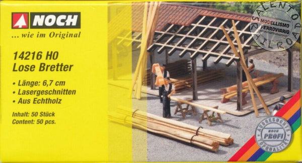 Noch #14216 HO Scale Wood Boards Laser Cut - 50pcs Noch #14216 HO Scale Wood Boards Laser Cut - 50pcs