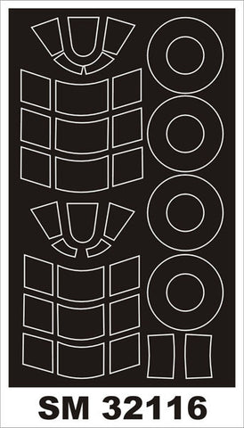 Montex 1/32 canopy masks HURRICANE I (Late) for PCM kit - SM32116