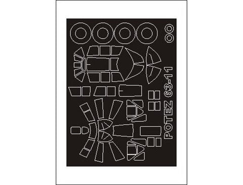 Montex 1/48 canopy masks for the AZUR Potez 63-11 - SM48285