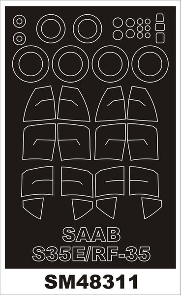 Montex 1/48 canopy masks for Hasegawa SAAB S35E/RF-35 - SM48311 Montex 1/48 canopy masks for Hasegawa SAAB S35E/RF-35 - SM48311