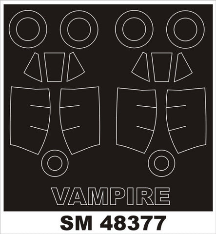 Montex 1/48 canopy masks for Trumpeter Vampire FB.Mk.9 - SM48377