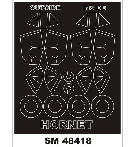 Montex 1/48 canopy masks for the Trumpeter DH Hornet kit - SM48418