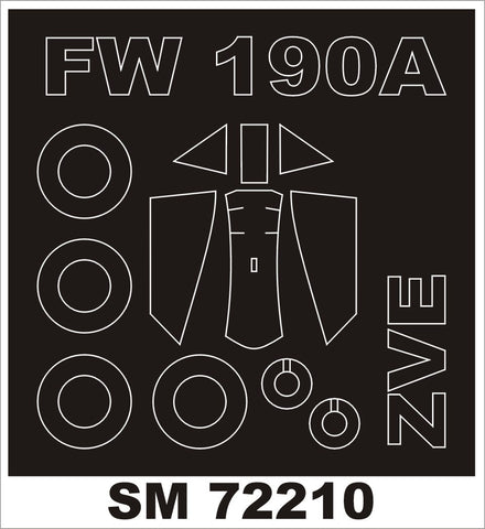 Montex 1/72 canopy masks for the Fw 190A by Zvezda - SM72210