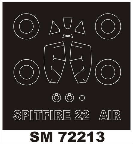 Montex 1/72 canopy masks for the Spitfire F.Mk22 by Airfix - SM72213