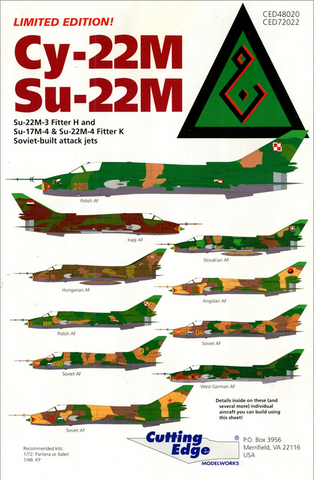 Cutting Edge 1:48 scale Su-22M decal sheet - CED48020