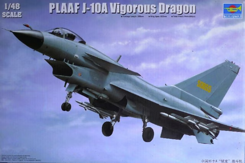 Trumpeter 1/48 PLAAF Chengdu J-10A Vigorous Dragon aircraft kit - 02841