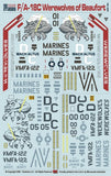 TwoBobs 1/48 scale F/A-18C Werewolves of Beaufort decal sheet - 48-185