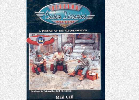 Custom Dioramics 1/35 scale Mail Call sitting figures, crates & mail - CD-4006