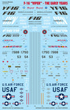 Caracal 1/72 scale decals F-16 Viper The Early Years - CD72103