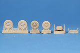 Hypersonic Models 1/48 Resin T-38 Wheels (Late) for Wolfpack - HMR48024