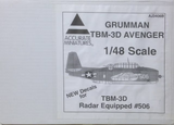 Accurate Miniatures 1/48 scale Grumman TBM-3D Avenger aircraft kit - AJ3406B