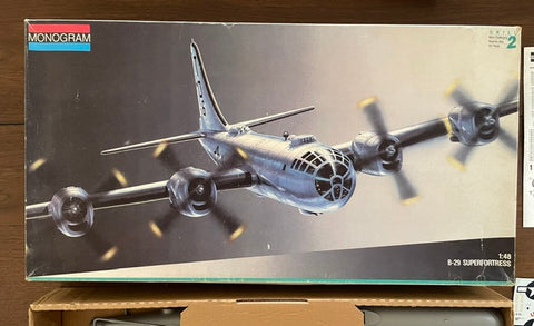 Monogram 1/48 scale B-29 Superfortress kit 5706 shelf wear, bags opened