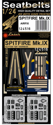 HGW 1/24 scale Spitfire Mk.IX seatbelt set for Airfix kit - 124516