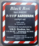 Black Box 1/48 resin F-111F Aardvark Cockpit set for Academy - 48050