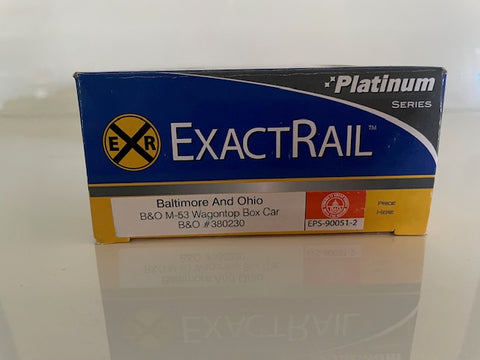 ExactRail HO scale Baltimore & Ohio B&O M-53 Wagontop Box Car #380230