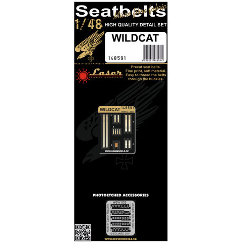 HGW 1/48 scale Wildcat fabric seatbelts set for aircraft kits - 148591