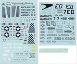 MAW 1/48 scale decals Night Hawks History - 48-MAW-004