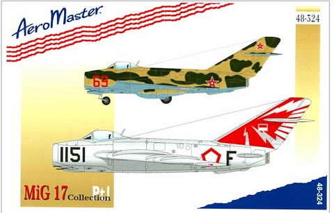 Aeromaster 1/48 scale MiG 17 Collection, Part I decal sheet - 48-324